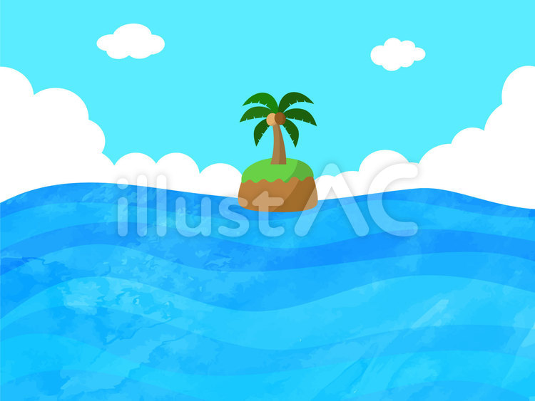 常夏の海の背景イラスト