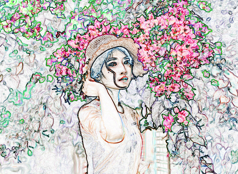 輪郭検出した写真画像