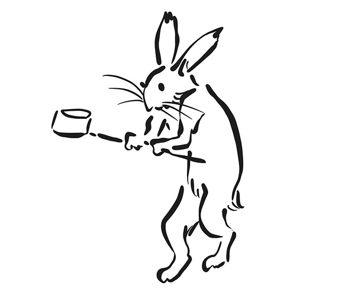 鳥獣戯画　うさぎ　手描き