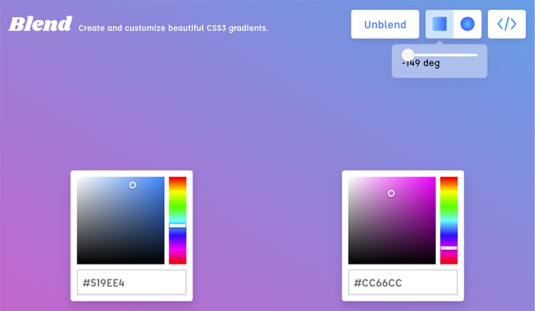 グラデーション生成サイト　Blend