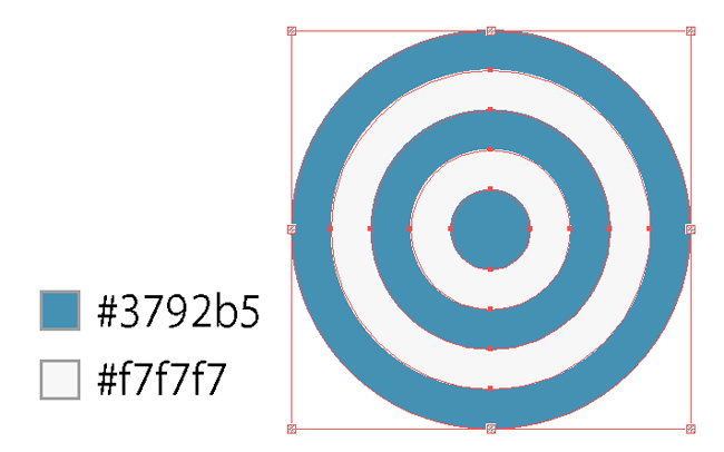 同心円内に色を塗る