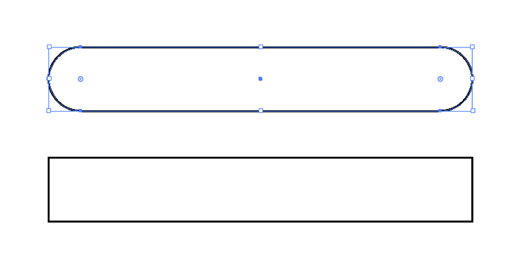 一つの四角形を角丸にする