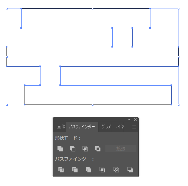 長方形をパスファインダーで合体