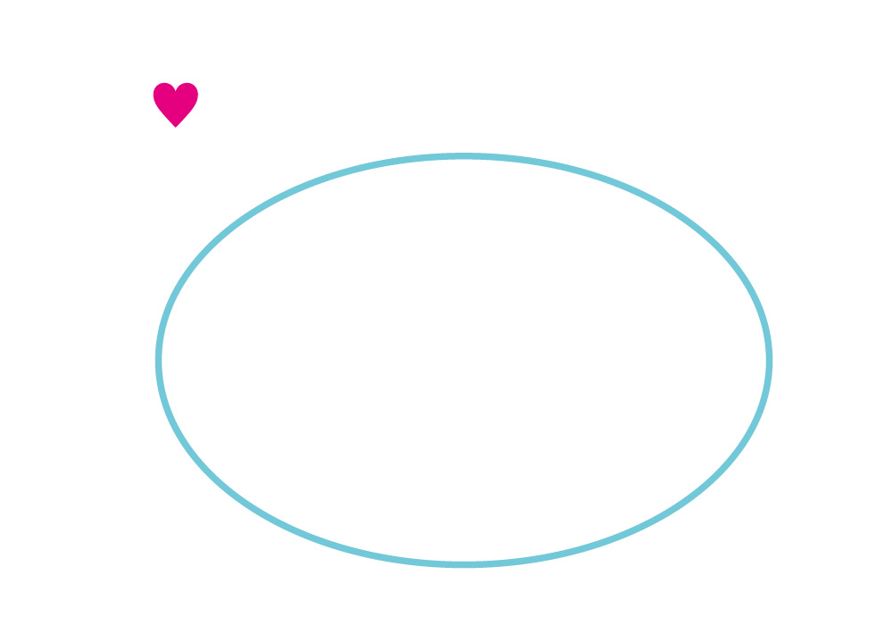 図形とパスに沿って配置したい図形を用意する