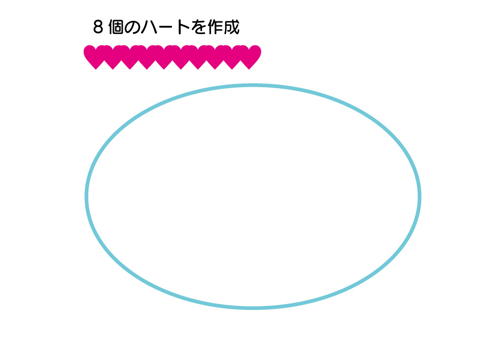 ブレンドで８つのハートを作る